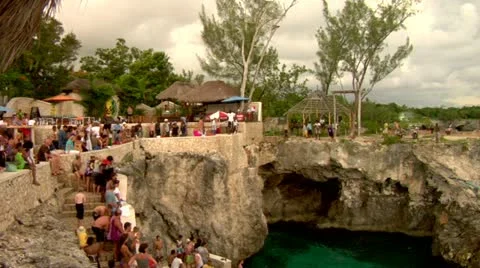 Cliff Diving Rick's Cafe Stock Footage 22159329