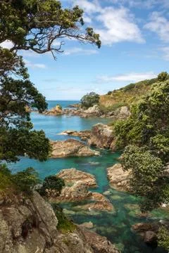 Cliff Edge, Clear Sea, Transparent Blue/Green Water Pools Stock Photos
