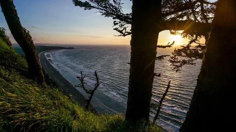 Cliff Edge Ocean Timelapse Vídeo Stock 94007458