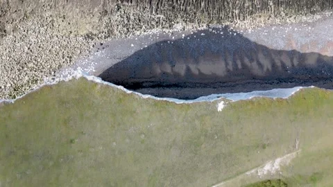 Cliff Edge towrds Cuckmere Haven, East Sussex, UK Stock Footage 246362158