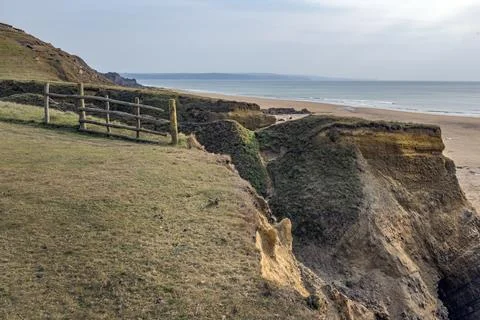 Cliff erosion in Cornwall Foto stock