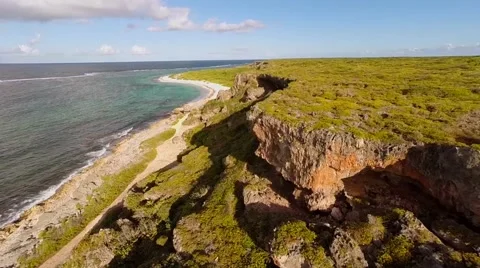 Cliff Face and Sandy Beach Stock Footage 41841262