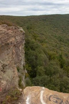 Cliff face off the side of Flat rock on Moosic Mountain Stock Photos