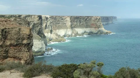 Cliff faces along the coast of the Great Australian Bight 02 Stock Footage 73517774