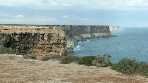 Cliff faces along the coast of the Great Australian Bight 01 Stock Footage 73524858