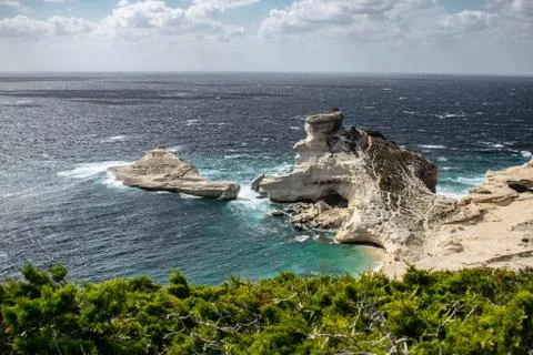 Cliff formation in the ocean Stock Photos