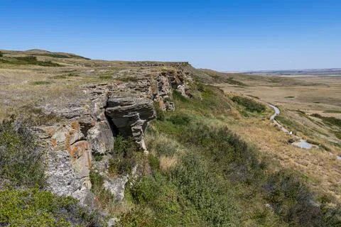 Cliff of the Head Smashed in Buffalo Jump, UNESCO World Heritage Site, Alberta, Stock Photos