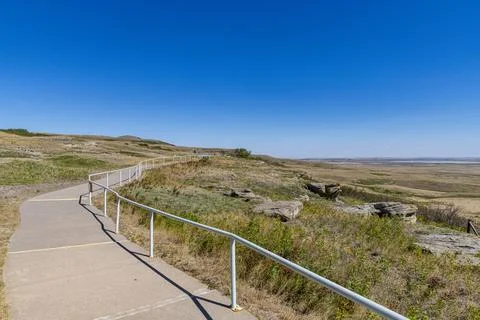 Cliff of the Head Smashed in Buffalo Jump, UNESCO World Heritage Site Alberta, Stock Photos
