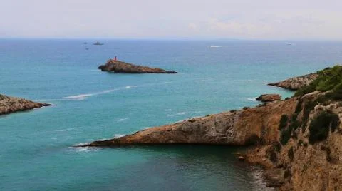 Cliff in ibiza Stock Photos