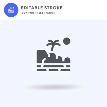 Cliff icon vector, filled flat sign, solid pictogram isolated on white, logo 스톡 일러스트