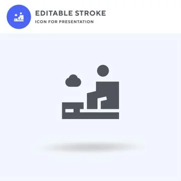 Cliff icon vector, filled flat sign, solid pictogram isolated on white, logo 스톡 일러스트