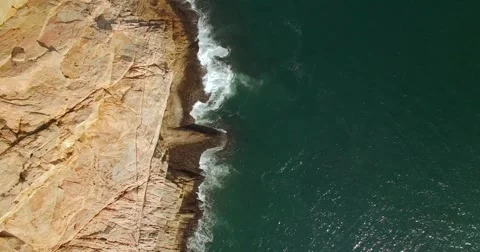 Cliff Island Zooming Out 3 Stock Footage