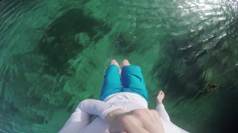 Cliff jump. Video stock 58120022