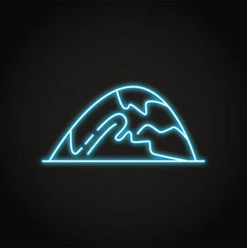 Cliff with ledges icon in thin line style Stock Illustration