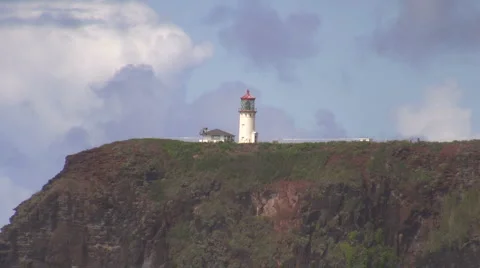 Cliff Lighthouse Stock Footage 6731511