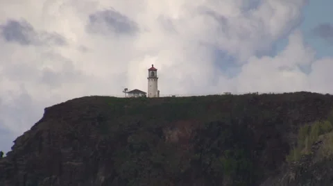 Cliff Lighthouse Stock Footage 6732067