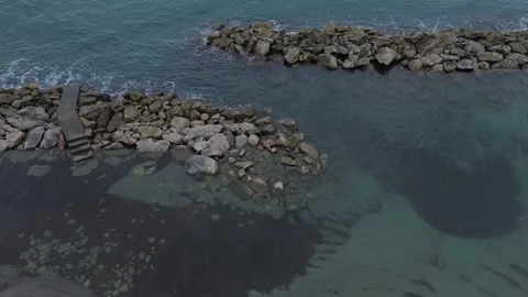 Cliff in Liguria seen from the drone Video stock 288777116