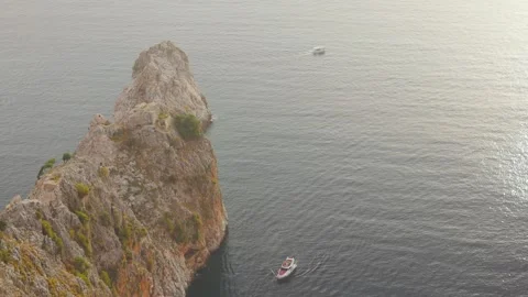 Cliff in the Mediterranean Sea Stock Footage 256314710