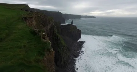 Cliff of Moher Drone Shot Stock Footage