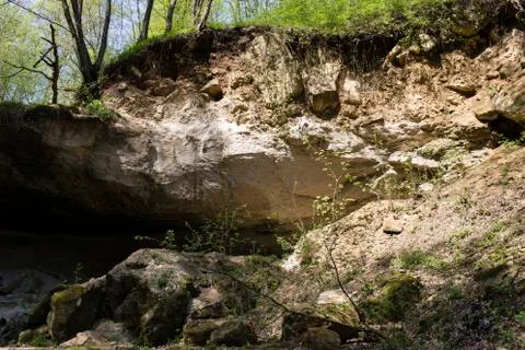 Cliff with moss. Stock Photos