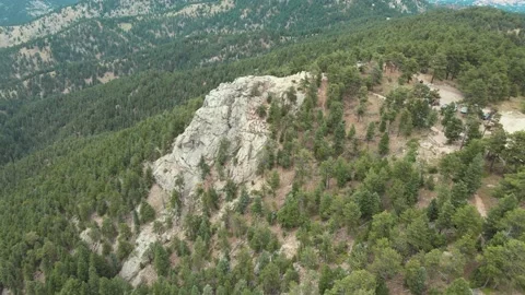 Cliff off Mountain Overlooking Forest Lost Gulch Overlook Boulder Colorado D Video stock 154121332