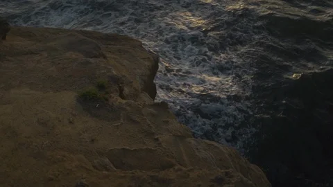 Cliff with Ocean in background Stock Footage