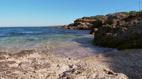 Cliff of Ognina Syracuse Stock Footage 133636412