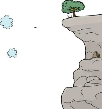 Cliff over white background Stock Illustration