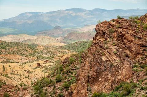 Cliff Overlook at the Apache Trail Stock Photos