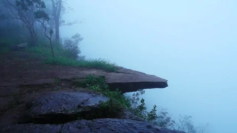 The cliff at Pha Hum Hod, Sai Thong National Park, Chaiyaphum Province, Thail Stock Footage 79436538