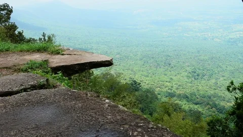 The cliff at Pha Hum Hod, Sai Thong National Park, Chaiyaphum Province, Thail Stock Footage 79436750
