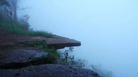 The cliff at Pha Hum Hod, Sai Thong National Park, Chaiyaphum Province, Thail Stock Footage 79436890