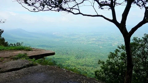 The cliff at Pha Hum Hod, Sai Thong National Park, Chaiyaphum Province, Thail Stock Footage 79437315