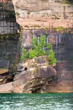 Cliff at Pictured Rocks Stock Photos