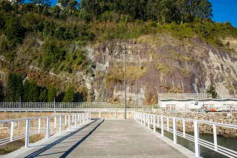 Cliff with railing Stock Photos