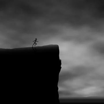 Cliff runner Stock Illustration