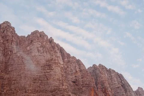 Cliff sandy wall. Stock Photos