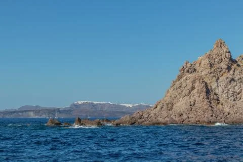 Cliff in Santorini. Stock Photos