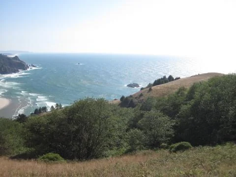 Cliff side beach Hike Stock Photos