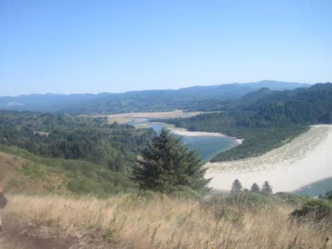 Cliff side beach view Stock Photos
