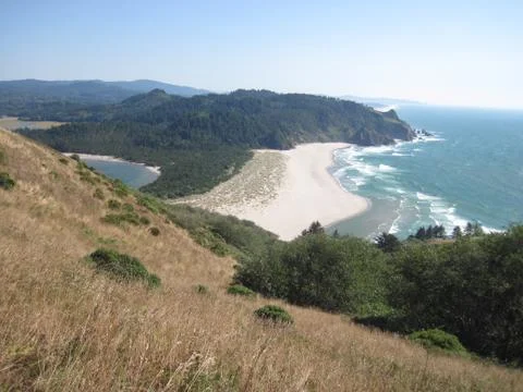 Cliff side beach view Stock Photos