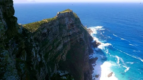 Cliff side of Cape Point in Cape Peninsula Video stock 80449797