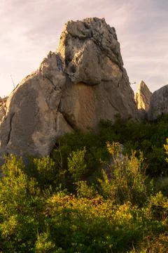 Cliff in soft sunset light Stock Photos
