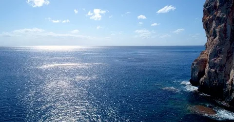 Cliff on the Spanish coast Stock Footage