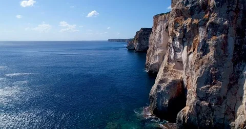 Cliff on the Spanish coast Stock Footage
