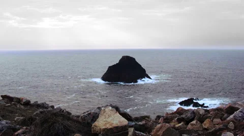 Cliff Surrounded by Water Video stock 68419898