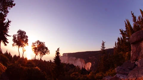 Cliff top Sunset Video stock 38106985