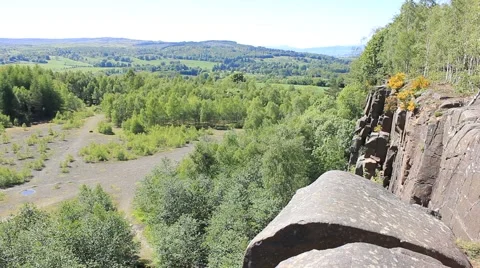 Cliff top view of forest  Cambusbarron Stirling Stock Footage 51876750