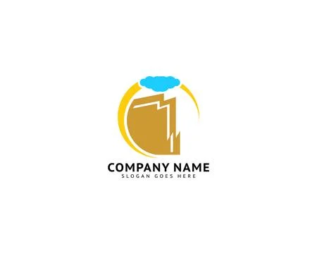 Cliff vector logo design graphic template Stock Illustration