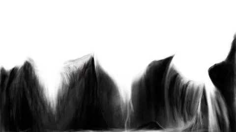 Cliff Winter Mountain Wallpaper Digital Draw Stock Illustration
